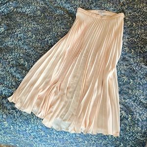 High-waisted pleated zip up skirt